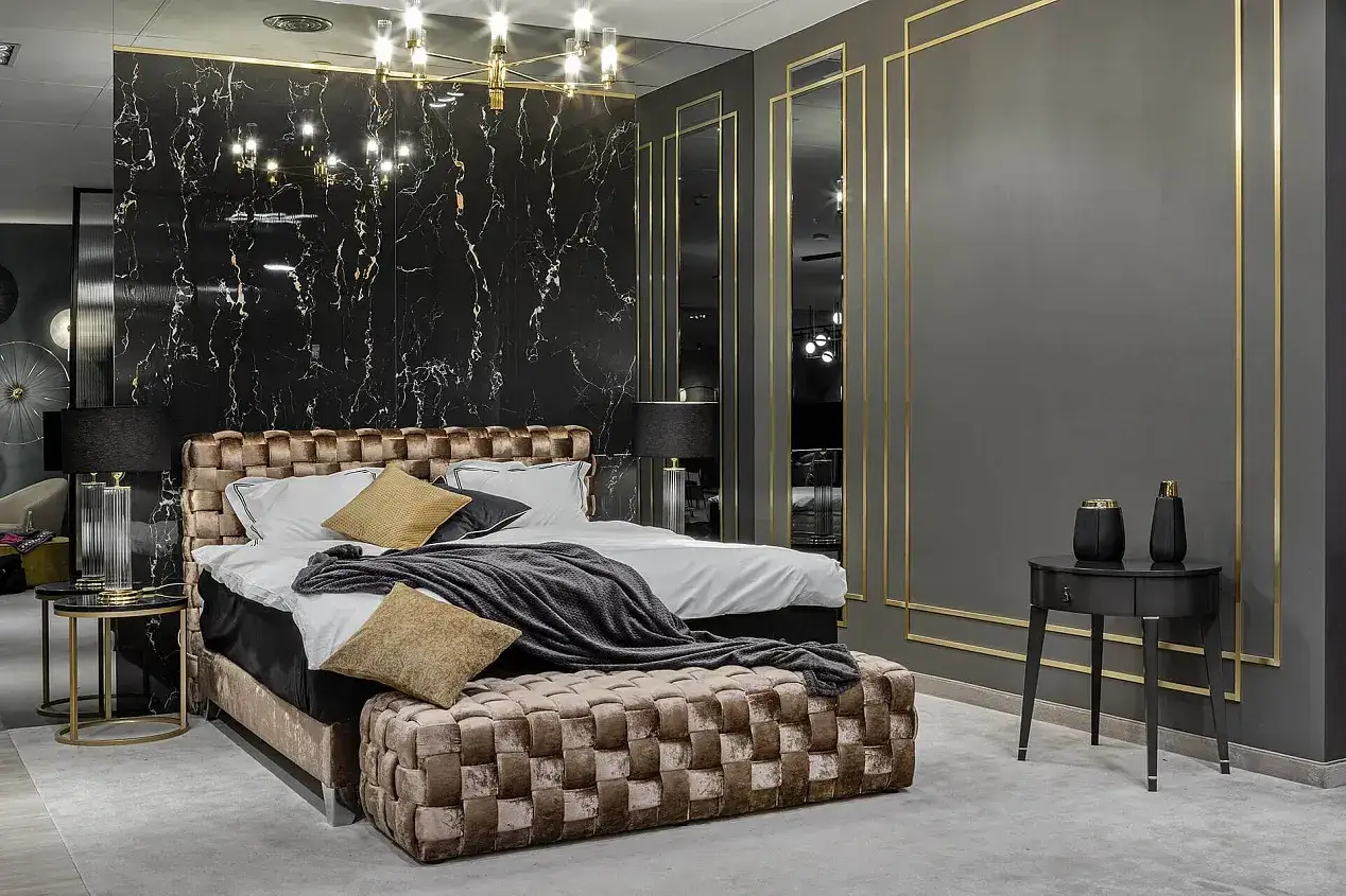 sypialnia w stylu glamour nowoczesna