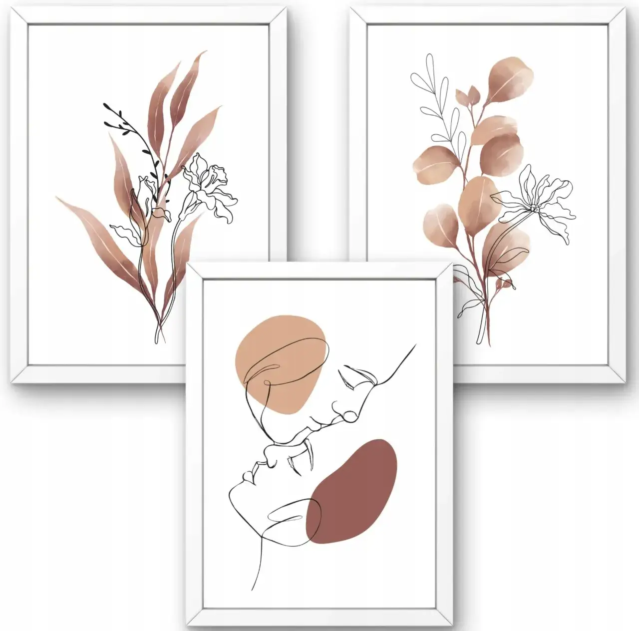 Modne obrazy do sypialni abstrakcja natura line art