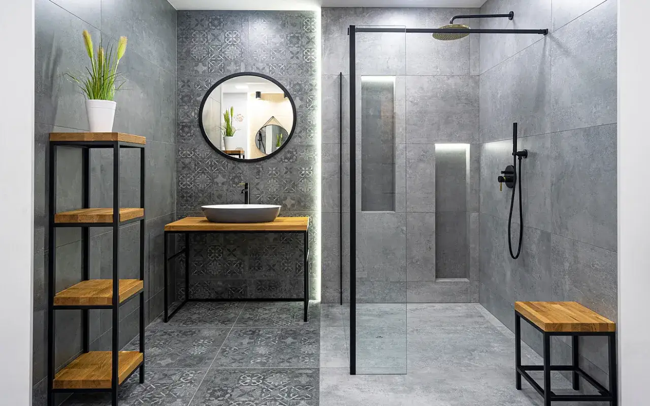 mała łazienka prysznic walk-in aranżacje